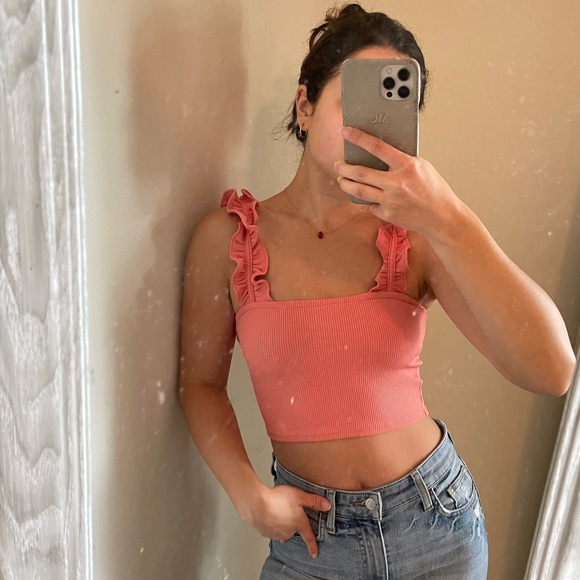 ZARA RUFFLE STRAP CROP TOP - Picture 3 of 3